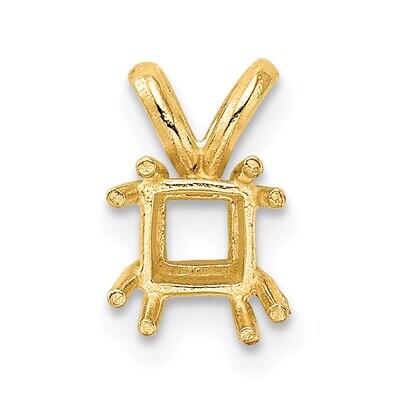 Princess 8-Prong 3.5mm Pendant Setting 14k Yellow Gold YG969, MPN: YG969,