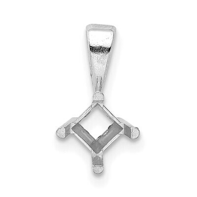 Princess 4-Prong 3.5mm Pendant Setting 14k White Gold WG968, MPN: WG968,