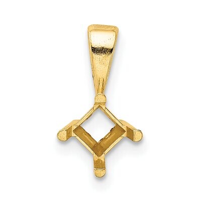Princess 4-Prong 3.5mm Pendant Setting 14k Yellow Gold YG968, MPN: YG968,