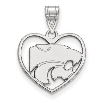 Kansas State University Pendant in Heart Sterling Silver SS017KSU, MPN: SS017KSU, 886774687162