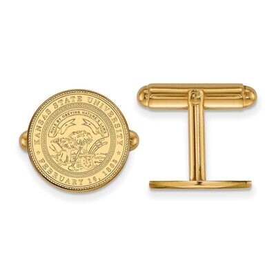 Kansas State University Crest Cufflinks Gold-plated Silver GP063KSU, MPN: GP063KSU, 886774951607
