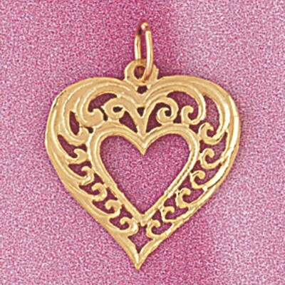 Dazzlers Jewelry Heart Pendant Necklace Charm Bracelet in Yellow, White or Rose Gold 3803, MPN: DZ-…