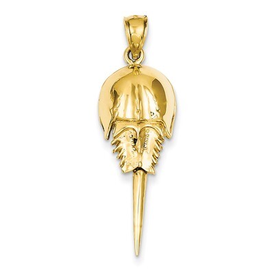 Moveable Horseshoe Crab Pendant 14k Gold Polished C2587, MPN: C2587, 637218051533