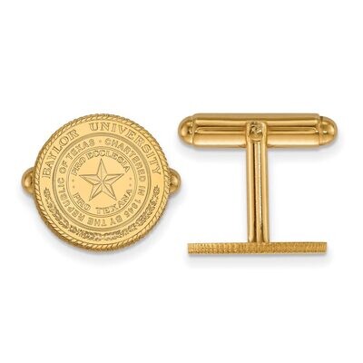 Baylor University Crest Cufflinks 14k Yellow Gold 4Y040BU, MPN: 4Y040BU, 886774880730