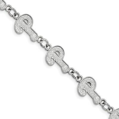 MLB Philadelphia Phillies Logo with 1.5 In Extender Link Bracelet Stainless Steel ST515PHI, MPN: ST…