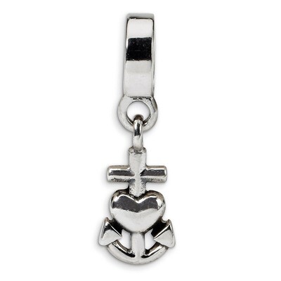 Heart, Cross &amp; Anchor Dangle Bead - Sterling Silver QRS1392, MPN: QRS1392, 883957303529