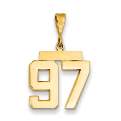Number 97 Charm 14k Gold Medium Polished MP97, MPN: MP97, 883957136387