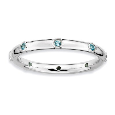 Blue Topaz Ring - Sterling Silver QSK385, MPN: QSK385, 886774001197