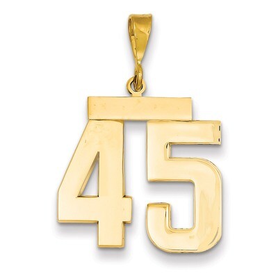 Number 45 Charm 14k Gold Large Polished LP45, MPN: LP45, 883957067209