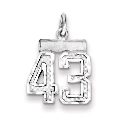 Number 43 Charm Sterling Silver QSN43, MPN: QSN43, 883957121222