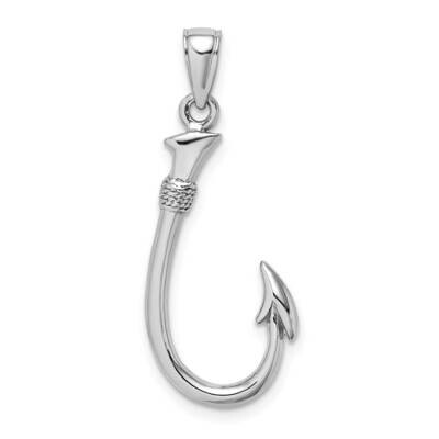 Fish Hook Charm 14k White Gold 3-D C3349W, MPN: C3349W, 637218173716