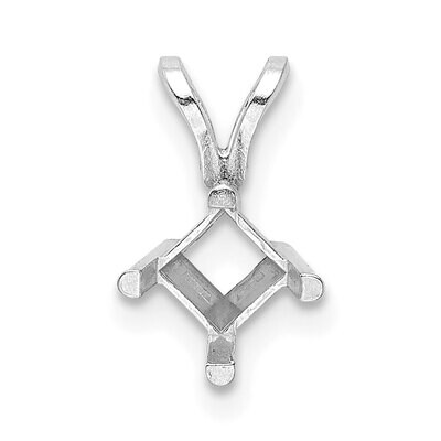 Princess 4-Prong 2.5mm Pendant Setting 14k White Gold WG967, MPN: WG967,