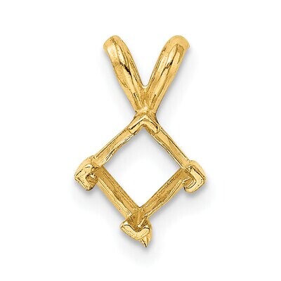 Princess 4-Prong V-End 2.5mm Pendant Setting 14k Yellow Gold YG966, MPN: YG966,