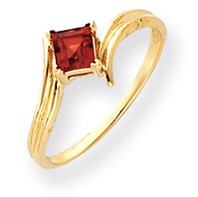 Garnet Ring 14k Gold 4mm Princess Cut Y4781GA, MPN: Y4781GA, 883957663173