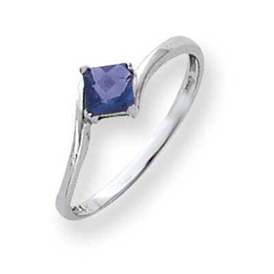 Tanzanite Ring 14k white Gold 4mm Princess Cut Y4785T, MPN: Y4785T, 883957667478