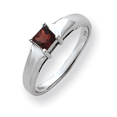 Garnet Ring 14k white Gold 4mm Princess Cut Y4780GA, MPN: Y4780GA, 883957667225