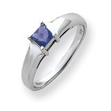 Tanzanite Ring 14k white Gold 4mm Princess Cut Y4780T, MPN: Y4780T, 883957667492