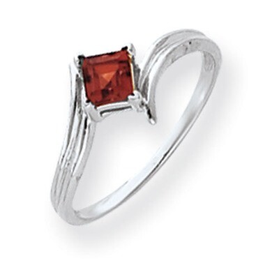 Garnet Ring 14k white Gold 4mm Princess Cut Y4782GA, MPN: Y4782GA, 883957667218