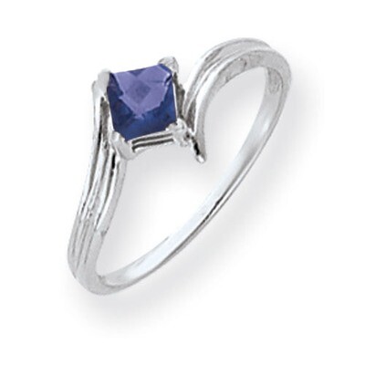 Tanzanite Ring 14k white Gold 4mm Princess Cut Y4782T, MPN: Y4782T, 883957667485