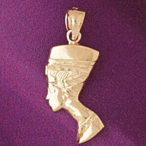 Dazzlers Jewelry Egyptian Cleopatra Pendant Necklace Charm Bracelet in Yellow, White or Rose Gold 4…