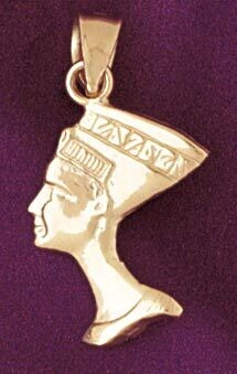 Dazzlers Jewelry Egyptian Cleopatra Pendant Necklace Charm Bracelet in Yellow, White or Rose Gold 4…