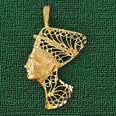 Dazzlers Jewelry Filigree Cleopatra Pendant Necklace Charm Bracelet in Yellow, White or Rose Gold 3…