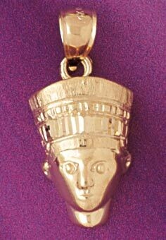 Dazzlers Jewelry Egyptian Cleopatra Pendant Necklace Charm Bracelet in Yellow, White or Rose Gold 4…