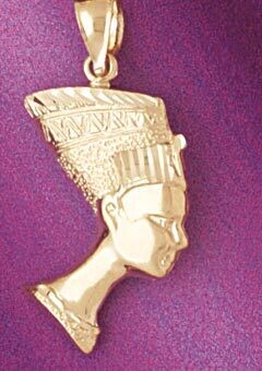 Dazzlers Jewelry Egyptian Cleopatra Pendant Necklace Charm Bracelet in Yellow, White or Rose Gold 4…