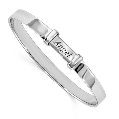 Childs Enamel ANGEL Expandable Bangle Sterling Silver Rhodium QB1201, MPN: QB1201, 191101111402