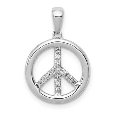 Peace Sign Pendant 14k White Gold Diamond PM5193-010-WA, MPN: PM5193-010-WA, 191101543708