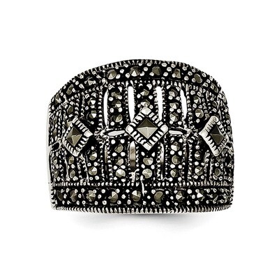 Marcasite Ring Sterling Silver QR1381-7, MPN: QR1381, 883957181400