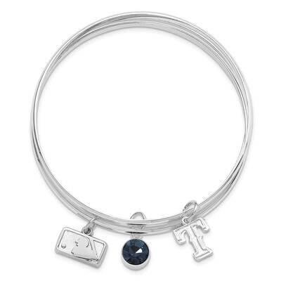 MLB Texas Rangers Blue Crystal &amp; Logos Charm Slip On Bracelet Set RANTBB-MLB, MPN: RANTBB-MLB, 6344…