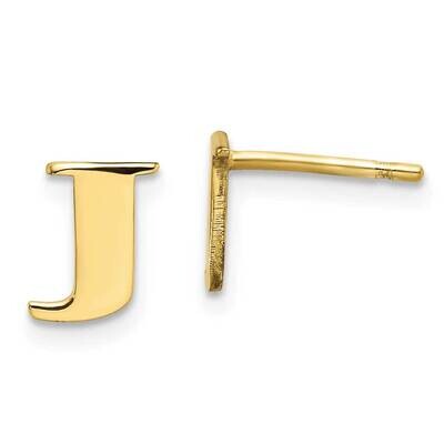 Initial Letter J Post Earrings 10k Gold Polished 10XNE46Y/J, MPN: 10XNE46Y/J,