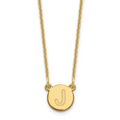 Tiny Circle Block Initial Letter J Necklace 14k Gold XNA722Y/J, MPN: XNA722Y/J, 196904084007