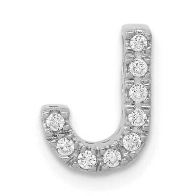 Initial J Charm 14k White Gold Diamond PM5221J-010-WA, MPN: PM5221J-010-WA, 883957214016