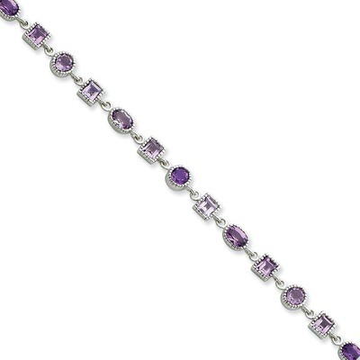 Amethyst Bracelet Sterling Silver QX594AM, MPN: QX594AM, 883957216362