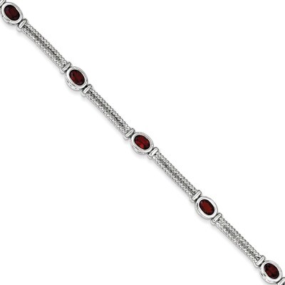 Garnet Bracelet Sterling Silver QX586GA, MPN: QX586GA, 191101369797