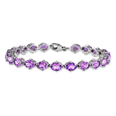 Amethyst Bracelet Sterling Silver QX814AM, MPN: QX814AM, 883957409641