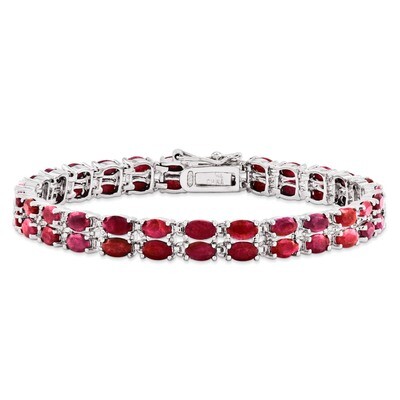 Ruby Bracelet Sterling Silver QX624R, MPN: QX624R, 191101369964