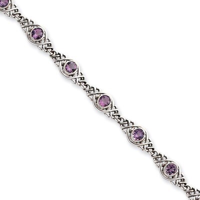 Amethyst Bracelet Sterling Silver QX454AM, MPN: QX454AM, 883957216348