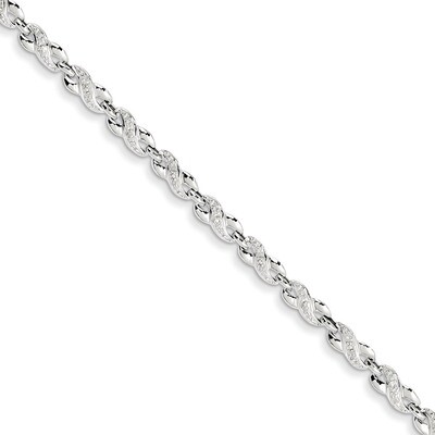 Bracelet Sterling Silver Diamond QDX1137, MPN: QDX1137, 883957355207