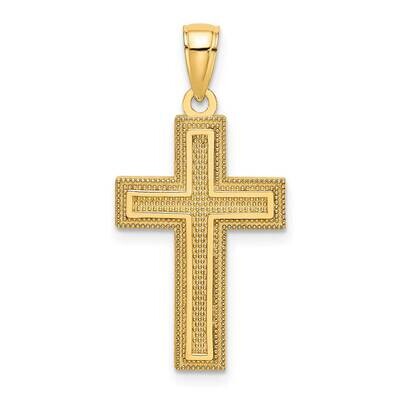Block Cross Charm 14k Gold K8566, MPN: K8566, 637218118700