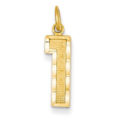Casted Medium Diamond Cut Number 1 Charm 14k Gold MN01, MPN: MN01, 886774102924