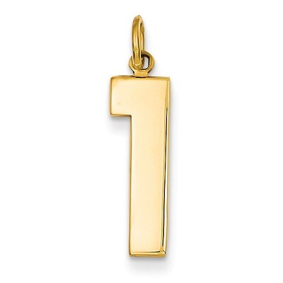 Casted Large Polished Number 1 Charm 14k Gold LP01, MPN: LP01, 886774102139