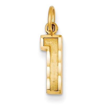 Casted Small Diamond Cut Number 1 Charm 14k Gold SN01, MPN: SN01, 883957102566