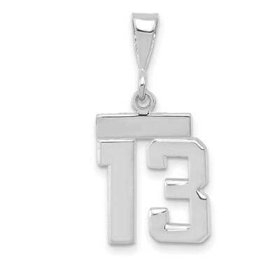 Number 13 Charm 14k White Gold Polished Small WSP13, MPN: WSP13, 196904075272