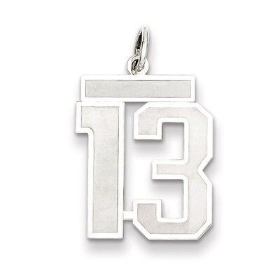 Pendant Number 13 Satin Sterling Silver Medium QPM13, MPN: QPM13, 883957126371