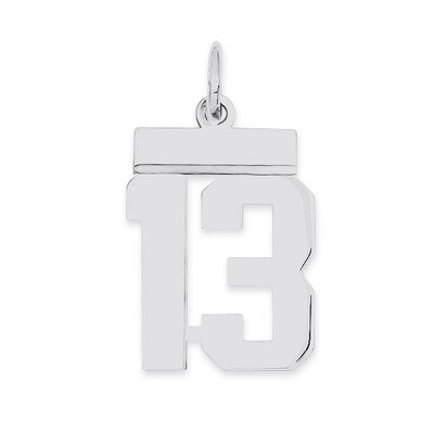 Pendant Number 13 Polished Sterling Silver Small QSS13, MPN: QSS13, 883957100616