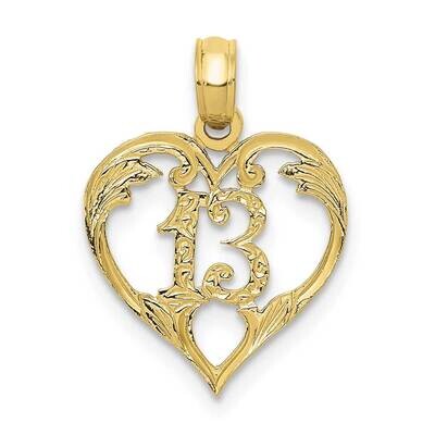 13 In Heart Cut-Out Pendant 10k Gold 10C2953, MPN: 10C2953,