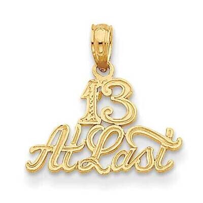 13 at Last Pendant 14k Gold D3909, MPN: D3909, 637218025701